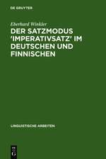 Der Satzmodus 'Imperativsatz' im Deutschen und Finnischen