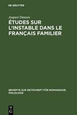 Études sur l'instable dans le français familier