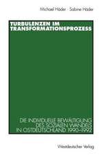 Turbulenzen im Transformationsprozeß: Die individuelle Bewältigung des sozialen Wandels in Ostdeutschland 1990–1992