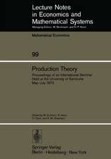 Production Theory: Proceedings of an International Seminar Held at the University at Karlsruhe May – July 1973