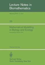 Mathematical Modelling in Biology and Ecology: Proceedings of a Symposium Held at the CSIR, Pretoria, July 1979