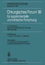 Chirurgisches Forum’80: für experimentelle und klinische Forschung, 97. Kongreß der Deutchen Gesellschaft für Chirurgie, München, 14. Bis 17. Mai 1980