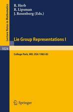 Lie Group Representations I: Proceedings of the Special Year held at the University of Maryland, College Park, 1982-1983