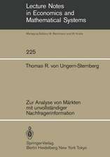 Zur Analyse von Märkten mit unvollständiger Nachfragerinformation