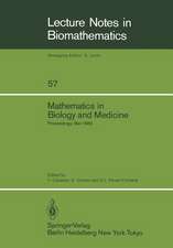 Mathematics in Biology and Medicine: Proceedings of an International Conference held in Bari, Italy, July 18–22, 1983