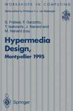 Hypermedia Design: Proceedings of the International Workshop on Hypermedia Design (IWHD’95), Montpellier, France, 1–2 June 1995