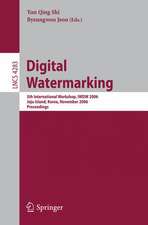 Digital Watermarking: 5th International Workshop, IWDW 2006, Jeju Island, Korea, November 8-10, 2006, Proceedings