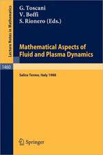 Mathematical Aspects of Fluid and Plasma Dynamics: Proceedings of an International Workshop held in Salice Terme, Italy, 26-30 September 1988