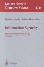 Information Security: Second International Workshop, ISW'99, Kuala Lumpur, Malaysia, November 6-7, 1999 Proceedings