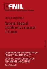 National, Regional and Minority Languages in Europe