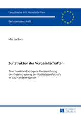 Zur Struktur Der Vorgesellschaften: Eine Funktionsbezogene Untersuchung Der Ersteintragung Der Kapitalgesellschaft in Das Handelsregister