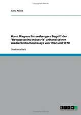 Hans Magnus Enzensbergers Begriff der 'Bewusstseins-Industrie' anhand seiner medienkritischen Essays von 1962 und 1970