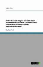 Motivationsstrategien aus dem Sport - Wie kann Motivation im Sportbereich in einem Unternehmenskonzept angewandt werden?