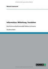 Information, Mitteilung, Verstehen