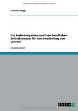 Die Bedeutung eines positiven beruflichen Selbstkonzepts für den Berufsalltag von Lehrern