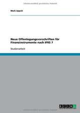 Neue Offenlegungsvorschriften für Finanzinstrumente nach IFRS 7