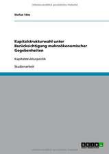 Kapitalstrukturwahl unter Berücksichtigung makroökonomischer Gegebenheiten