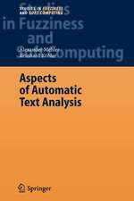 Aspects of Automatic Text Analysis