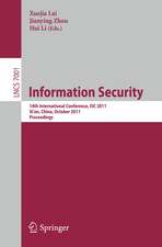 Information Security: 14th International Conference, ISC 2011, Xi'an, China, October 26-29, 2011, Proceedings