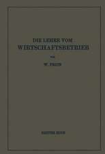 Die Lehre Vom Wirtschaftsbetrieb (Allgemeine Betriebswirtschaftslehre): Drittes Buch