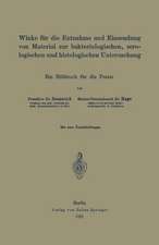 Winke für die Entnahme und Einsendung von Material zur bakteriologischen, serologischen und histologischen Untersuchung: Ein Hilfsbuch für die Praxis