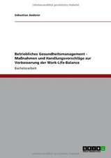 Betriebliches Gesundheitsmanagement - Maßnahmen und Handlungsvorschläge zur Verbesserung der Work-Life-Balance