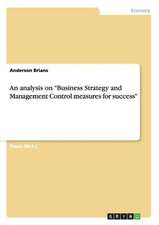 An Analysis on "Business Strategy and Management Control Measures for Success"