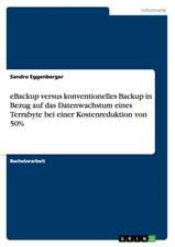 eBackup versus konventionelles Backup in Bezug auf das Datenwachstum eines Terrabyte bei einer Kostenreduktion von 50%