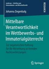 Mittelbare Verantwortlichkeit im Wettbewerbs- und Immaterialgüterrecht: Zur negatorischen Haftung für die Mitwirkung an fremden Rechtsverletzungen