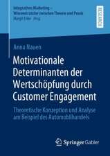 Motivationale Determinanten der Wertschöpfung durch Customer Engagement: Theoretische Konzeption und Analyse am Beispiel des Automobilhandels