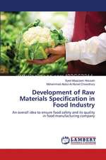 Development of Raw Materials Specification in Food Industry