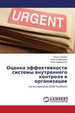 Otsenka effektivnosti sistemy vnutrennego kontrolya v organizatsii