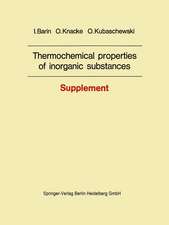 Thermochemical properties of inorganic substances: Supplement