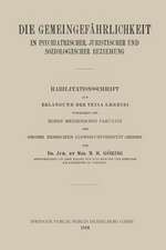 Die Gemeingefährlichkeit in Psychiatrischer, Juristischer und Soziologischer Beziehung