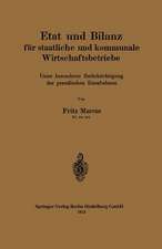 Etat und Bilanz für staatliche und kommunale Wirtschaftsbetriebe: Unter besonderer Berücksichtigung der preußischen Eisenbahnen