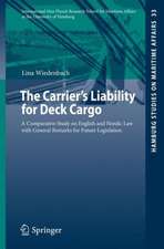 The Carrier's Liability for Deck Cargo: A Comparative Study on English and Nordic Law with General Remarks for Future Legislation