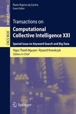 Transactions on Computational Collective Intelligence XXI: Special Issue on Keyword Search and Big Data