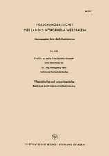 Theoretische und experimentelle Beiträge zur Grenzschichtströmung