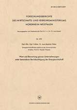 Wert und Bewertung ganzer Unternehmungen unter besonderer Berücksichtigung der Energiewirtschaft