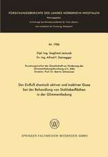 Der Einfluß chemisch aktiver und inaktiver Gase bei der Behandlung von Stahloberflächen in der Glimmentladung