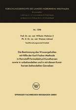 Die Bestimmung des Wassergehaltes mit Hilfe der Karl-Fischer-Methode in Harnstoff-Formaldehyd-Kunstharzen sowie in unbehandelten und in mit diesen Kunstharzen behandelten Geweben