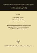 Die Veränderung der keramisch-technologischen Eigenschaften und des Mineralaufbaues verschiedener Tone beim Brennen