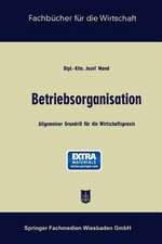 Betriebsorganisation: Allgemeiner Grundriß für die Wirtschaftspraxis