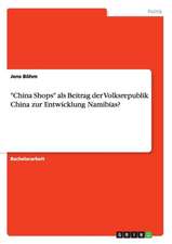 "China Shops" ALS Beitrag Der Volksrepublik China Zur Entwicklung Namibias?