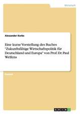 Eine kurze Vorstellung des Buches "Zukunftsfähige Wirtschaftspolitik für Deutschland und Europa" von Prof. Dr. Paul Welfens