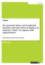 Die maurische Kultur und Gesellschaft. Inwiefern wird dem Orient in Madame de Lafayettes "Zayde" ein negatives Bild zugeschrieben?