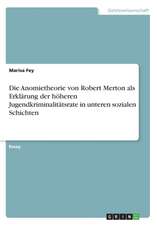 Die Anomietheorie von Robert Merton als Erklärung der höheren Jugendkriminalitätsrate in unteren sozialen Schichten