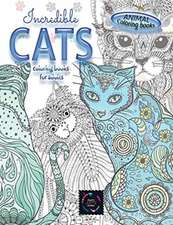 Animal coloring books INCREDIBLE CATS coloring books for adults.