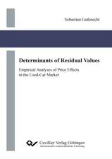 Determinants of Residual Values. Empirical Analyses of Price Effects in the Used-Car Market