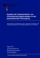 Aspekte Der Implementation Von Umstrukturierungskonzepten in Der Psychiatrischen Versorgung: Abschlussbericht Der Projektgruppe -Abbau Vollstationarer